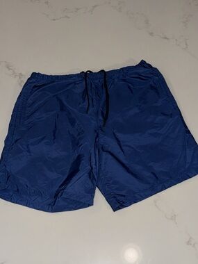 Prada Blue and Black Mesh Swim Shorts Size L
